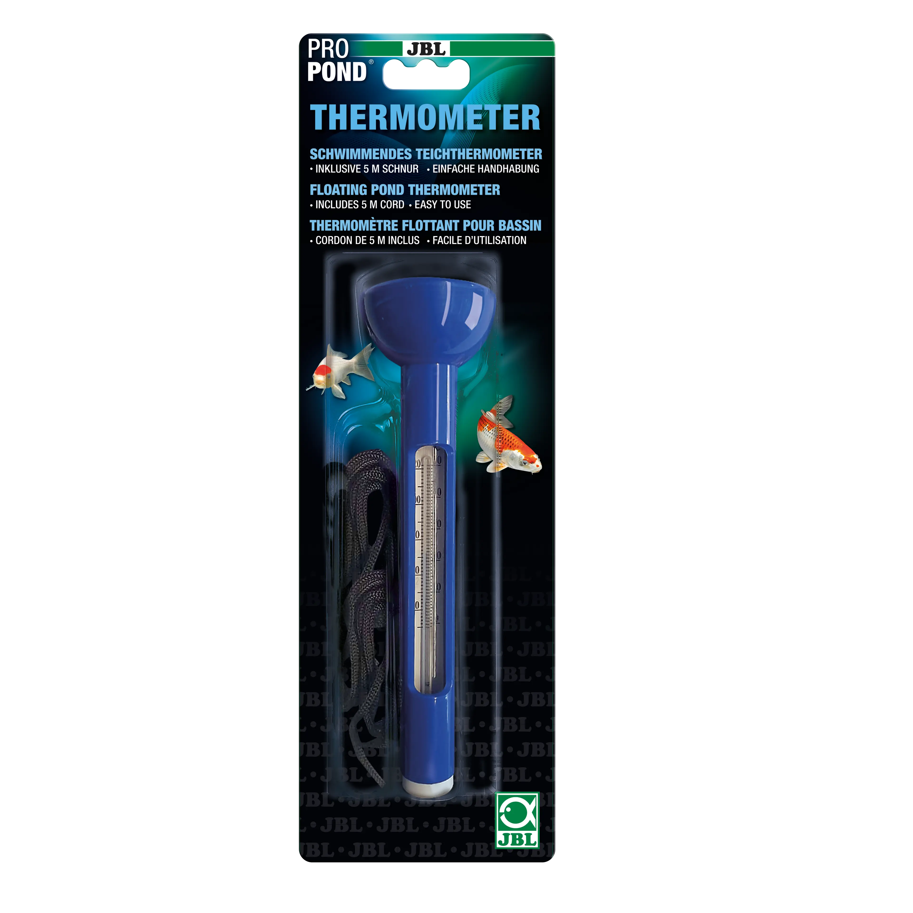 Convenient control of pond temperature: floating pond thermometer with 5 m nylon cord for easy reading of the water temperature